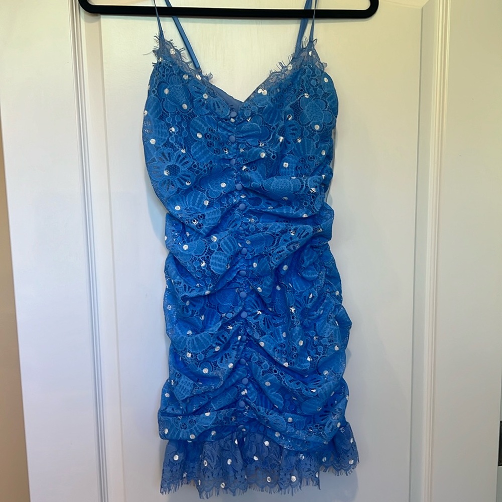 Light blue party mini dress. NWT size small.